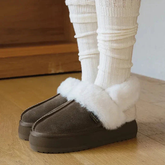 [Rockfish Weatherwear] CLOUDY FLATFORM FUR SLINGBACK