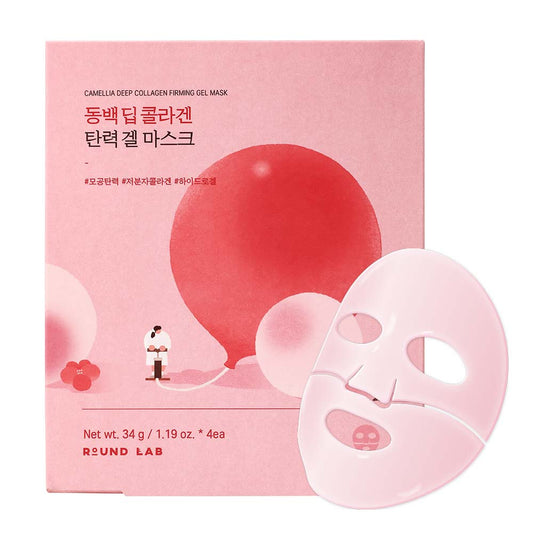 Round Lab Camellia Deep Collagen Firming Gel Mask Sheet 34g X 4ea Round Lab Jelly Sheet Mask