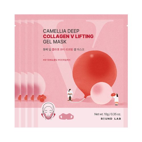Round Lab Camellia Deep Collagen V Lifting Gel Mask 10g X 4ea Round Lab Jelly Sheet Mask