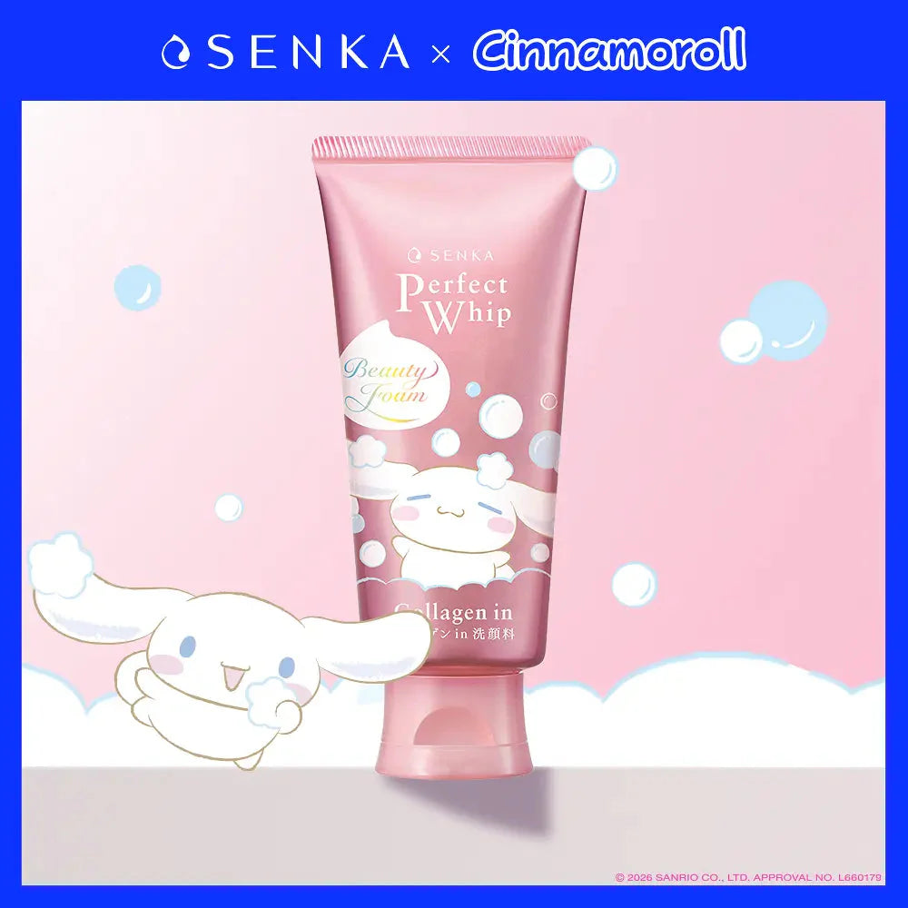 [SENKA X CINNAMOROLL] Perfect Whip Collagen in 120g SENKA Cleansing Milk & Gel