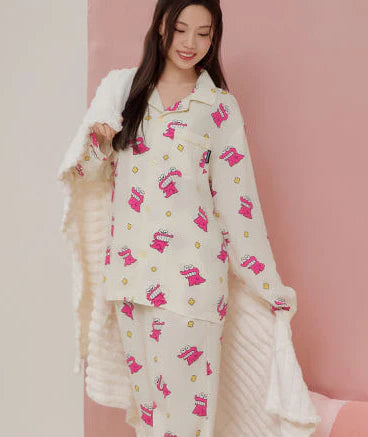 [SPAO × Crayon Shinchan] Cozy Long Sleeve Pajama Set SPAO Pajama Set