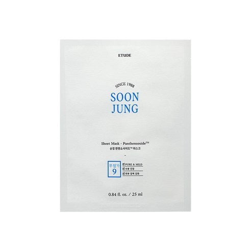 SoonJung Panthensoside Sheet Mask Sheet 25ml x 10pcs, ETUDE HOUSE ETUDE HOUSE Treatment Mask