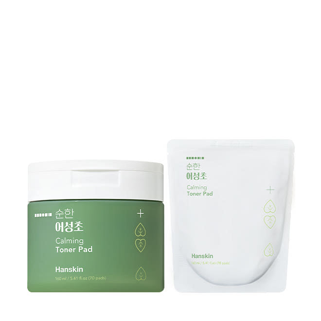 Soonhan Houttuynia Calming Toner Pad 160ml(70ea)+160ml(70ea/Refill), Hanskin