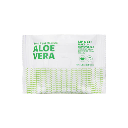 Soothing & Moisture Aloe Vera Lip & Eye Make Up Remover Pad 45g/30ea, NATURE REPUBLIC NATURE REPUBLIC Lip & Eye Remover Pads