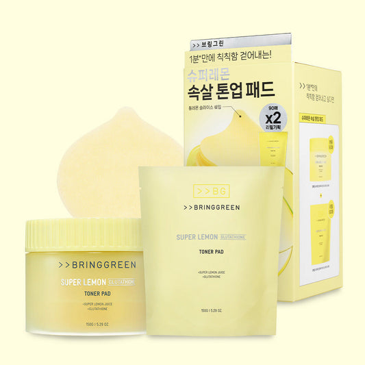 Super Lemon Glutathione Toner Pad Set 150g/90pads + 150g/90pads(Refill), BRINGGREEN BRINGGREEN Toner Pad