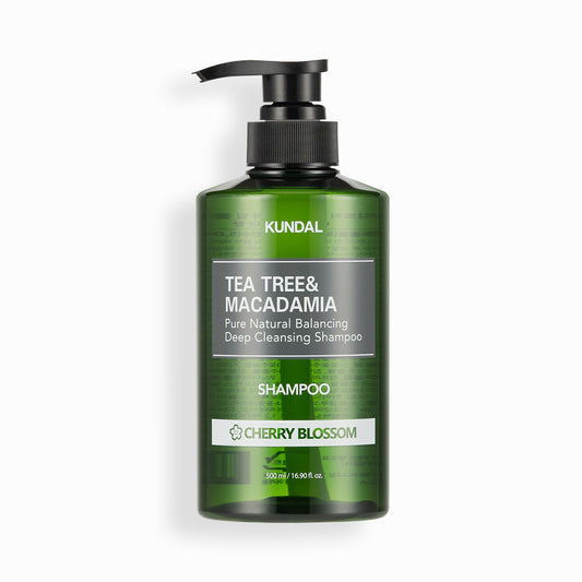 TEA TREE&MACADAMIA Pure Natural Balancing Deep Cleansing Shampoo 500ml #CHERRY BLOSSOM, KUNDAL-1