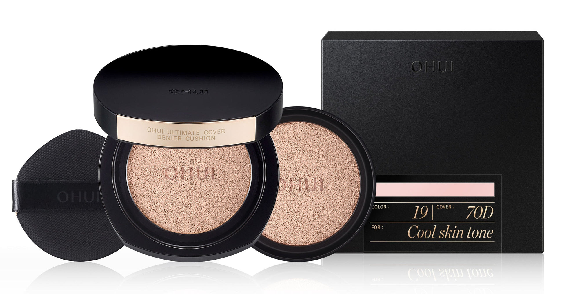 Ultimate Cover Denier Cushion SPF50+ PA+++ Set 13g+13g(refill) (9colors), O HUI O HUI Cushion Foundation