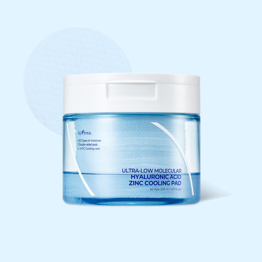 Ultra-Low Molecular Hyaluronic Acid Zinc Cooling Pad 150ml(60P), Isntree Isntree Toner Pad