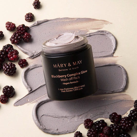 Vegan Blackberry Complex Glow Washoff Pack 125g, MARY & MAY MARY & MAY Wash Off Mask