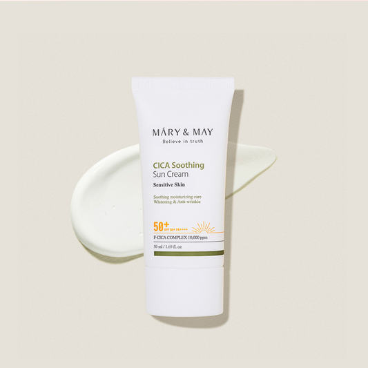 Vegan CICA Soothing Sun Cream SPF50+ PA++++ 50ml, MARY & MAY MARY & MAY Sun Cream