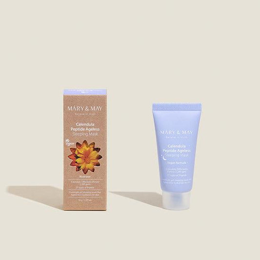 Vegan Calendula Peptide Ageless Sleeping Mask 30g, MARY & MAY MARY & MAY Overnight Face Mask