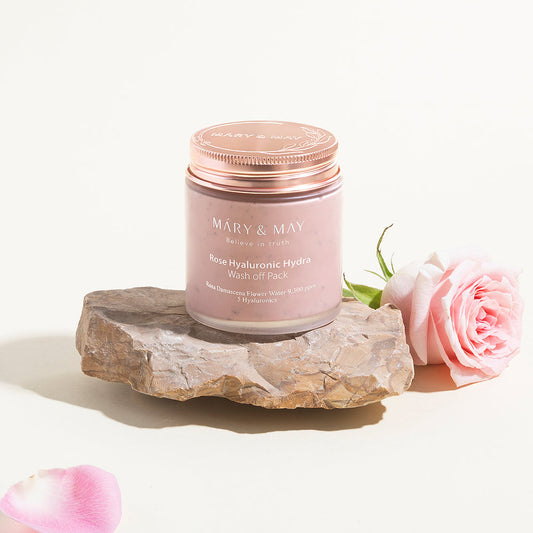 Vegan Rose Hyaluronic Hydra Wash off Pack 125g, MARY & MAY MARY & MAY Wash Off Mask