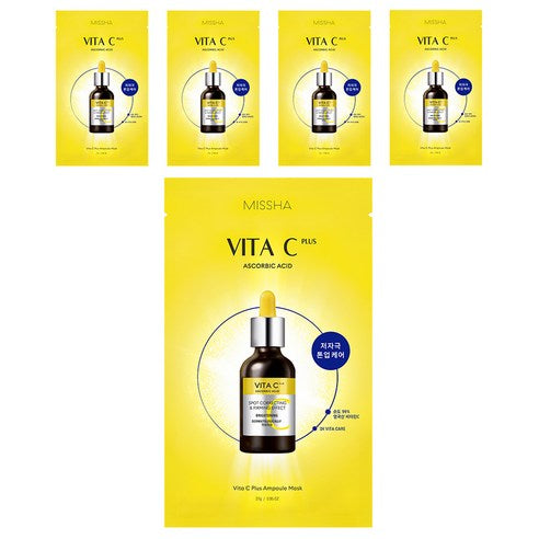 Vita C Plus Ampoule Mask 27g X 5ea, MISSHA MISSHA Treatment Mask