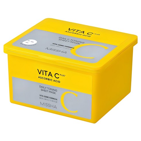 Vita C Plus Daily Toning Sheet Mask 350ml/30sheets, MISSHA MISSHA Sheet Mask