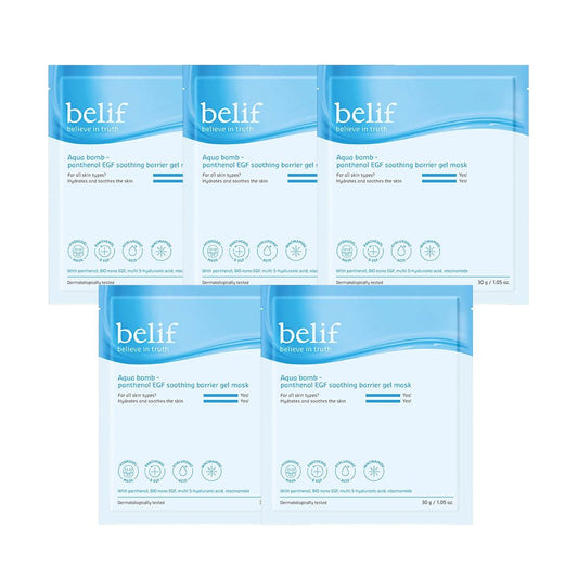 belif Aqua Bomb Panthenol EGF Soothing Barrier Gel Mask 30ml X 5ea belif Sheet Masks