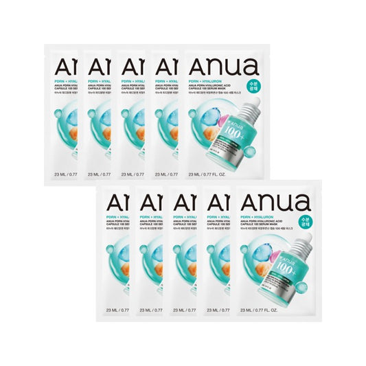 PDRN Hyaluronic Acid Capsule 100 Serum Mask Sheet 23ml*10ea, Anua Anua Sheet Mask