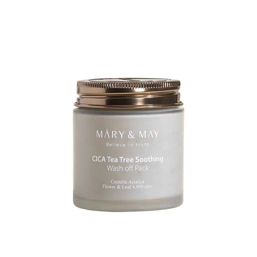 Vegan CICA TeaTree Soothing Wash off Pack 125g, MARY & MAY MARY & MAY Mask Pack