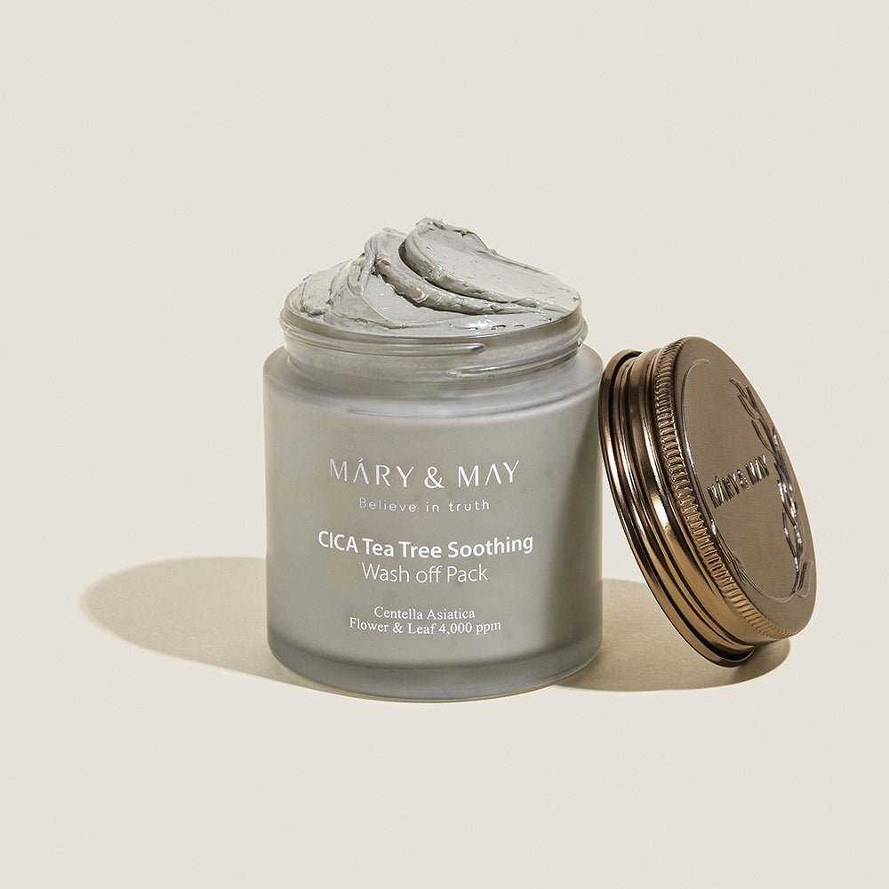 Vegan CICA TeaTree Soothing Wash off Pack 125g, MARY & MAY MARY & MAY Mask Pack