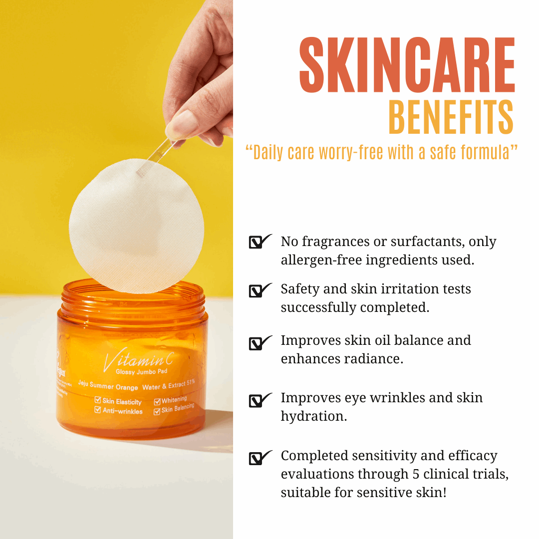 Vitamin C Glossy Jumbo Pad 160ml, JEJU INDI JEJU INDI Hydrating Toner